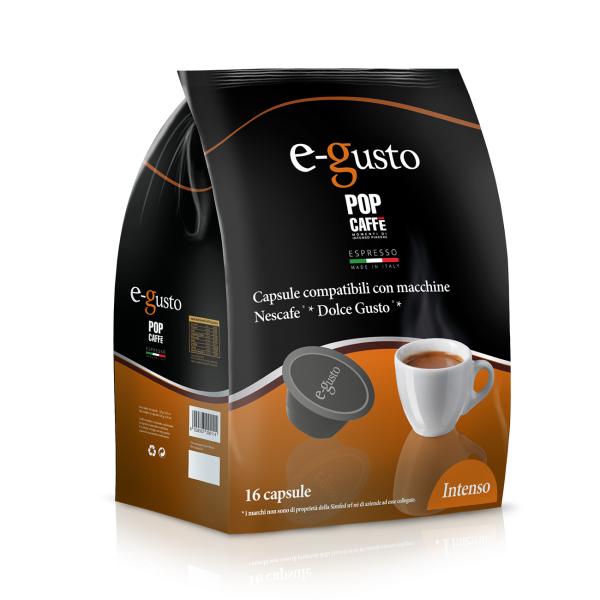 16 capsule POP CAFFE' E-GUSTO.1 INTENSO compatibili Dolce Gusto*